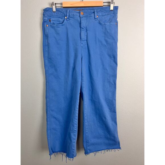 Judy Blue Women's 15/32 High Rise Tummy Control Wide Leg Crop Jean Raw Hem Dyed - Picture 4 of 14